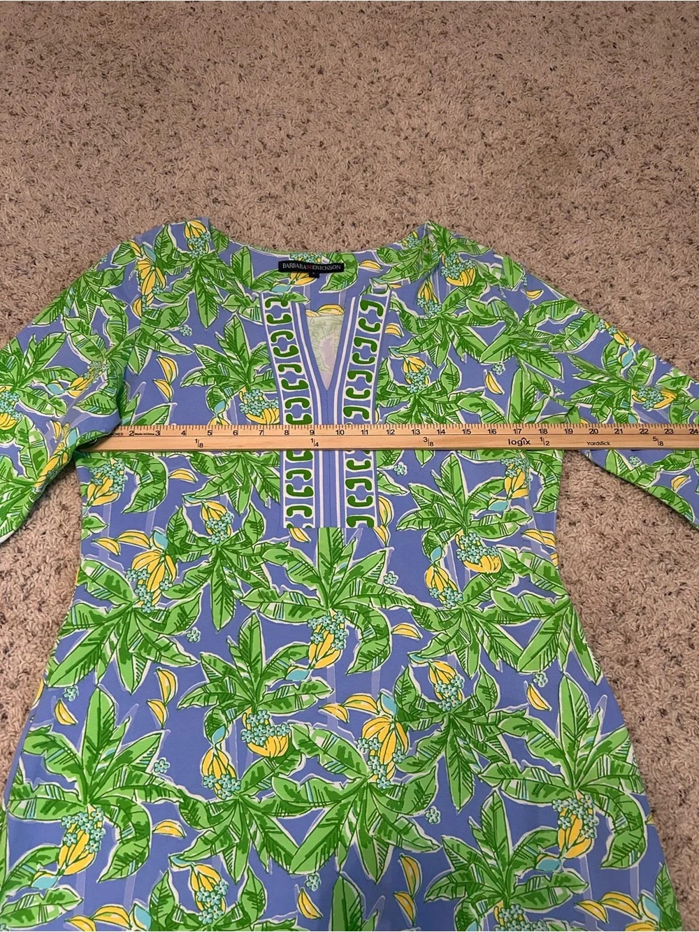 Blue & Green Tropical-Print Women's Swim Coverup Tunic